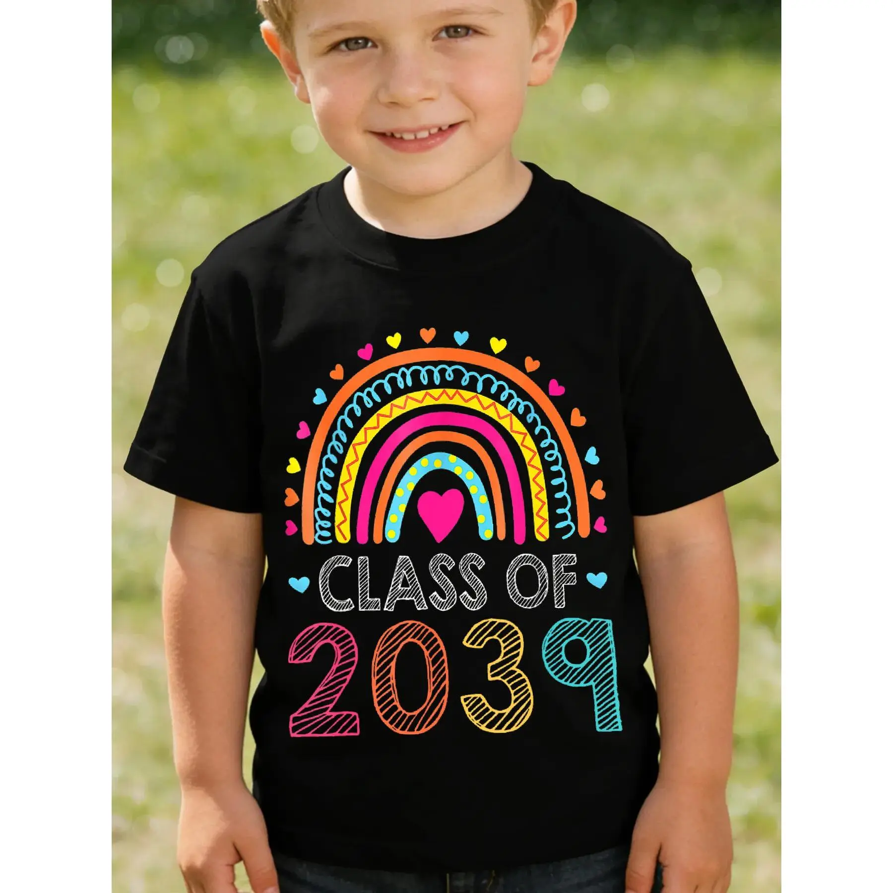 Class of 2039 Kindergarten Kids Cotton T-shirt, Comfortable And Casual Round Neck Short Sleeves