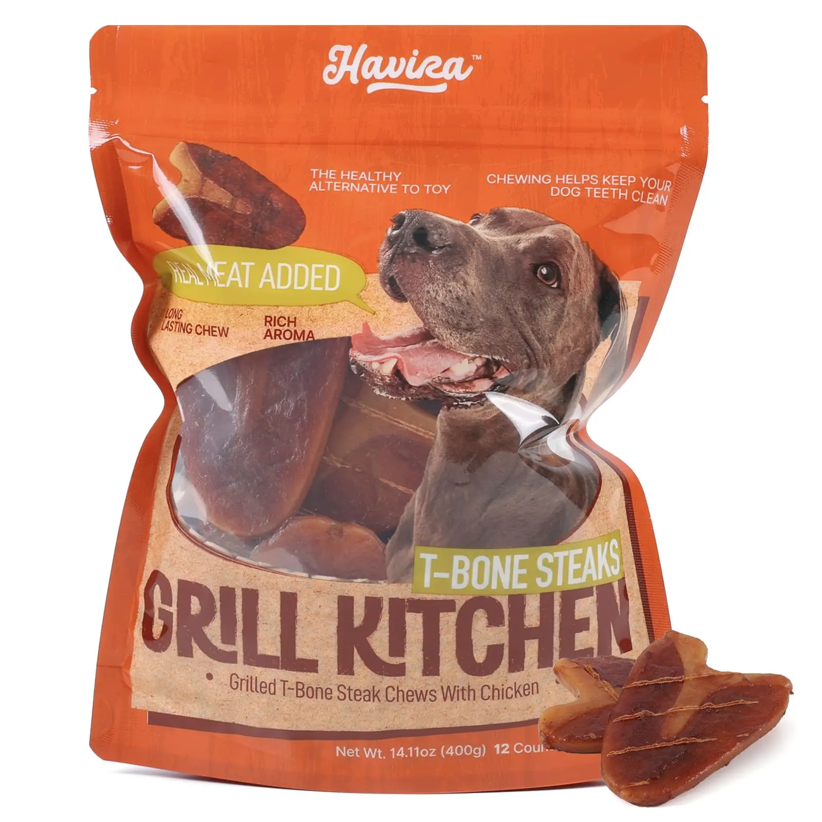 Havira BBQ Dog Treats Rawhide Free Chews Bone