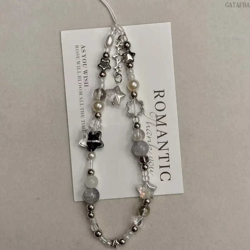 Versatile Jewelry Charms, Faux Pearl Cat Eye Stone Star Crystal Phone & Bag Pendant