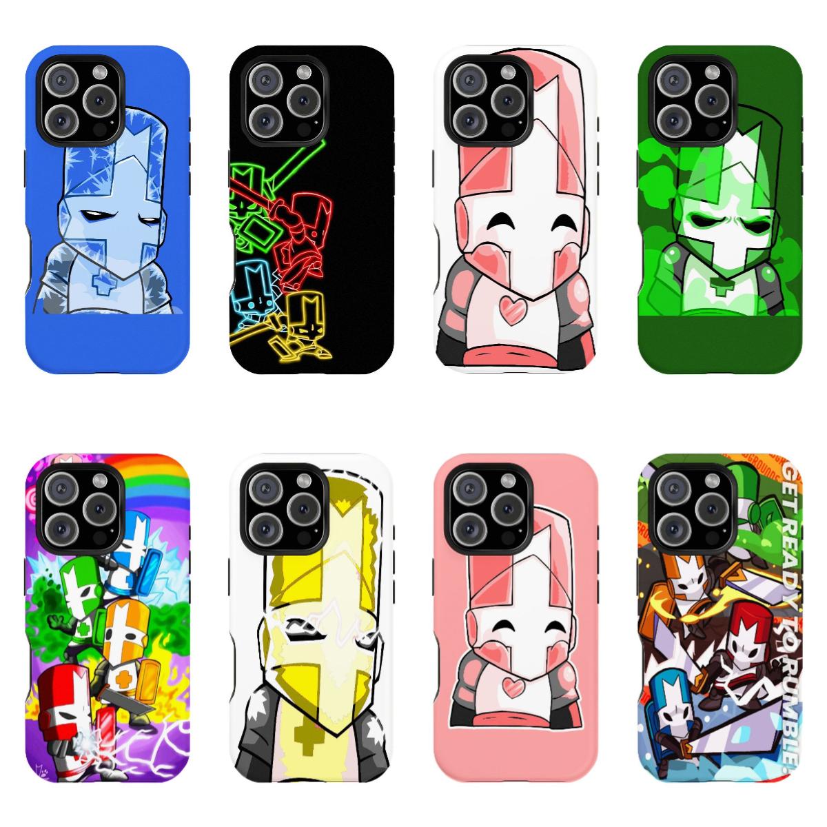 Castle Crasher Demon Slayer Double-layer durable phone Cases For iPhone 17 16 15 14 13 12 Promax Pro Plus, hard shell protection ,Unique design,best Gift