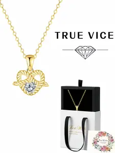 Golden Heart Bond · Eternal Vow Original arrow-through-heart gem pendant, 18K genuine gold plated versatile necklace. Comes with an elegant drawer jewelry box, ideal for birthdays, Mother's Day, Valentine's Day, Christmas and anniversaries.