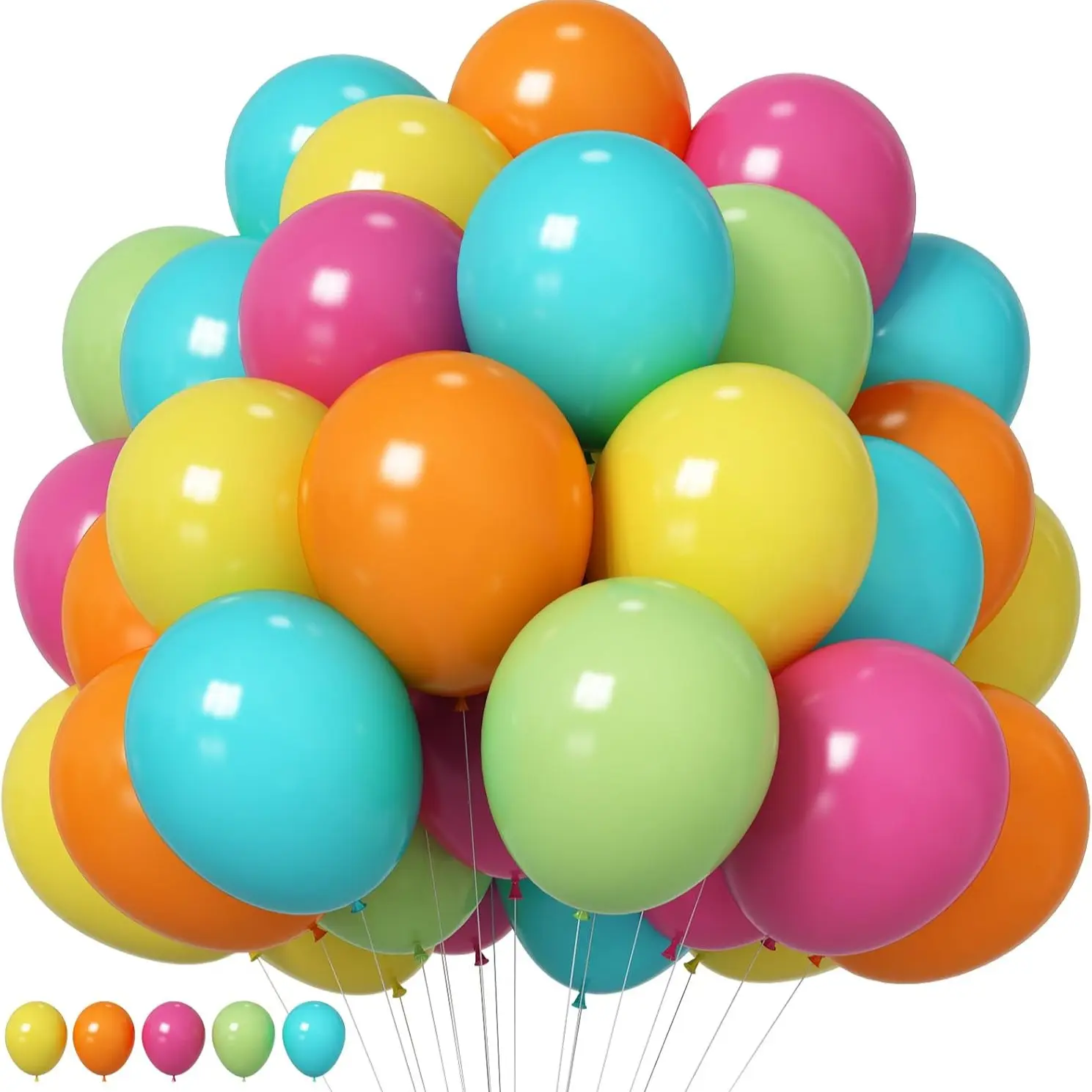 35pcs Tropical Balloons 12 Inch, Summer Hawaiian Colors, Latex Party Balloons for Luau, Pool, Beach, Birthday, Wedding Decorations