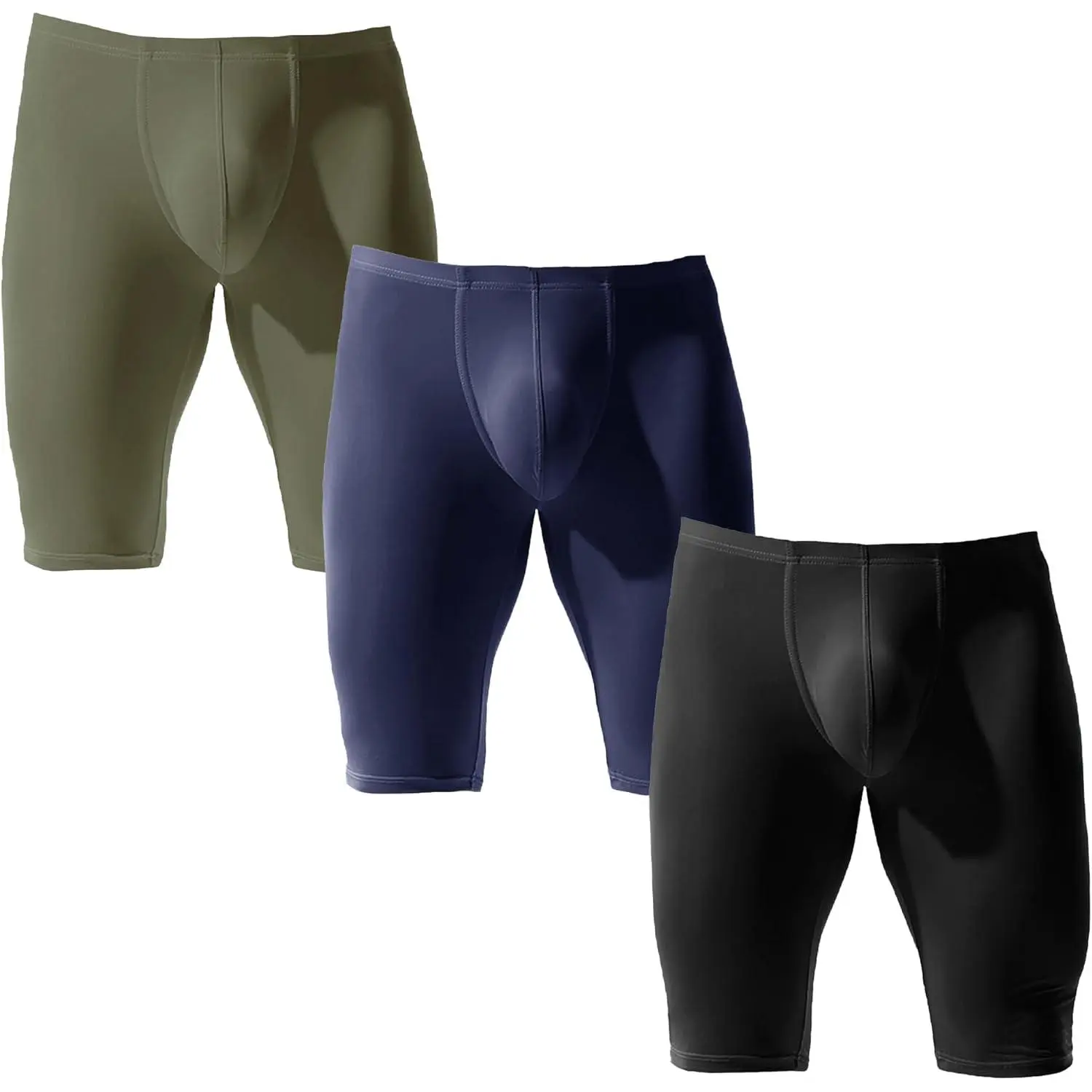 Men Compression Half Tights Sheer Casual Sports Shorts Swim Trunks Pants