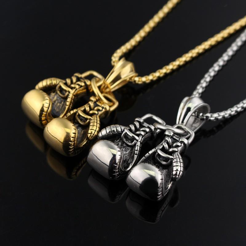 Trendy Hip Hop Style Boxing Gloves Pendant Necklace Decorative Accessories For Holiday Party Gift Boys And Girls Accessories