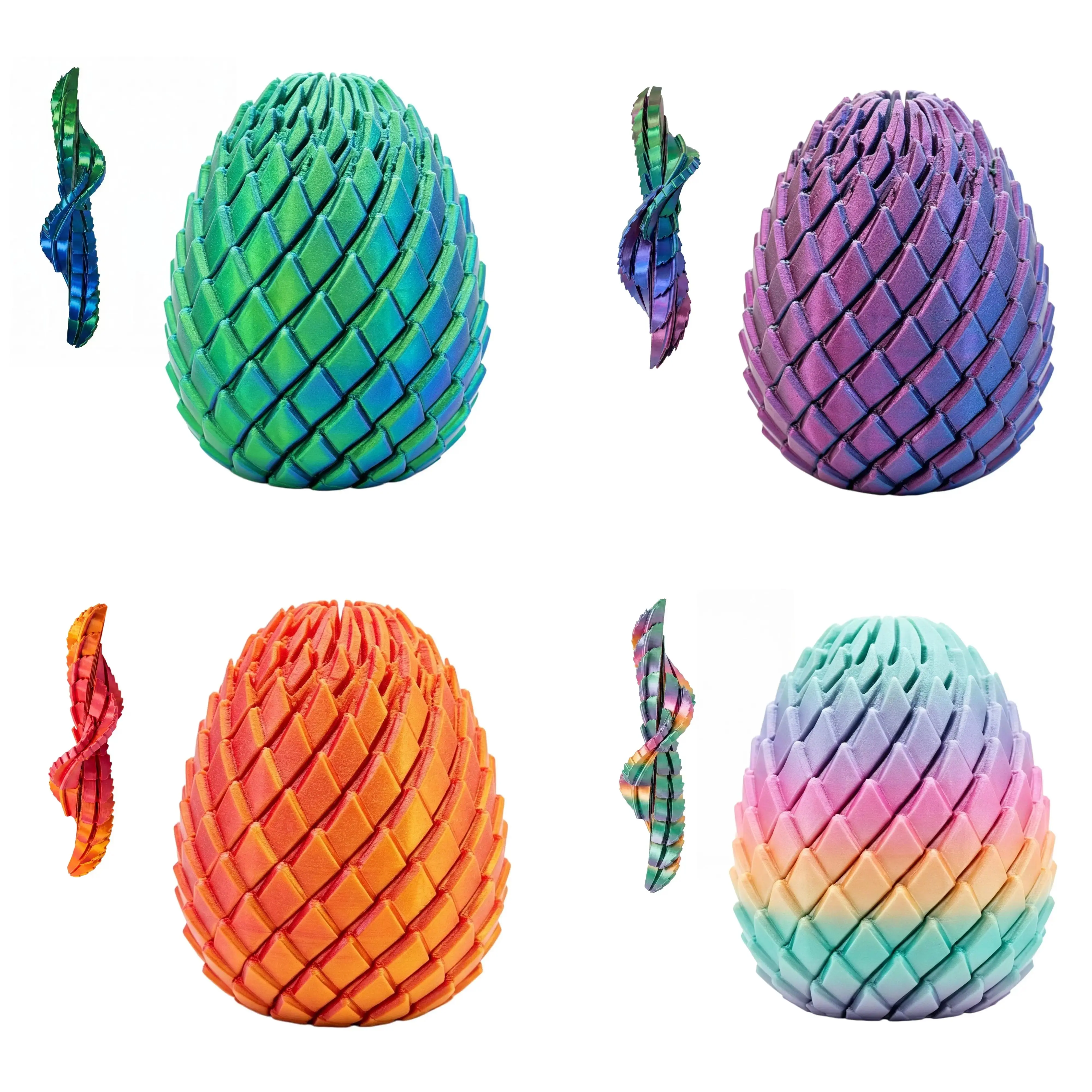 Twisty Fidget Eggs, 3D Printed Spiral Slippery Egg Fidget Toy, Stress Relief Sensory Desk Toy for Adults and ADHD, Rotating Focus Anxiety Relief Pocket Toy