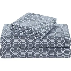 100% Cotton Sheets Twin, Breathable, Naturally Cool Cotton Sheets, Soft Cotton Bed Sheets with 14" Elastic Pocket Fits up to 16" Mattress, All Seasons Sheet Set, Diamond Blue 3 Piece