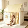 Round Grid Window Playhouse, Outdoor Playhouse, Playhouse Design, Check Pattern Tent with Side Windows, Portable Play Area for Imaginative Play, Perfect for Kids' Fun, Party Play Tent, Toddler Play Tent, Play Castle Tent