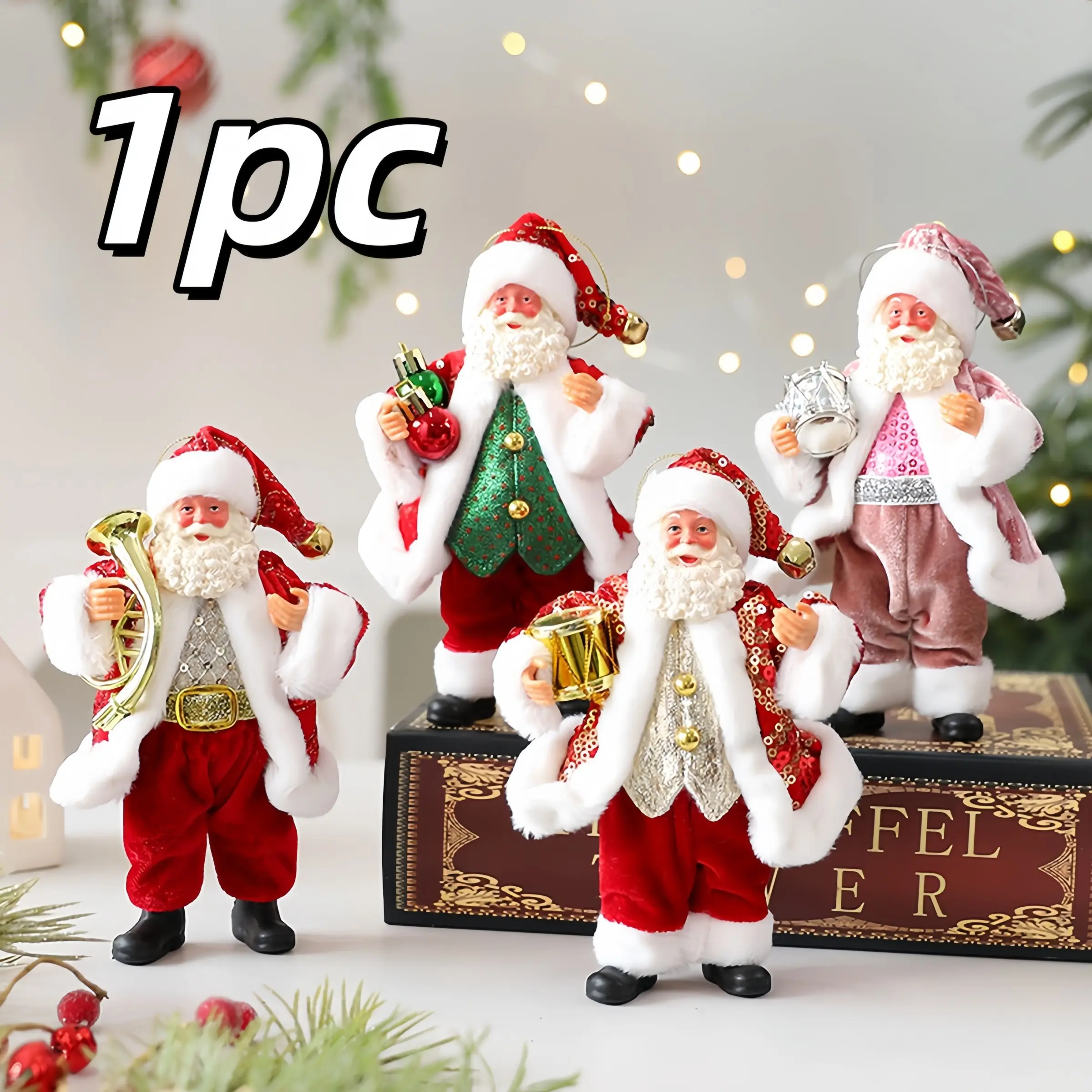 New Santa Claus Figurine Toy, Christmas Decoration, Window Display Ornament, Christmas Tree Hanging Decor, 1pc Holiday Accessory