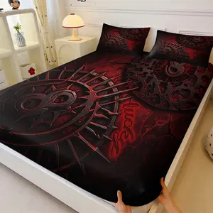 Urban Hip Hop Culture Graffiti Fitted Sheet Set, Bed Sheets, Include One Bedspread and Two Pillowcases, Trendy Streetwear Inspired All-around Bedcap, Stretchable Non-slip Durable Mattress Cover