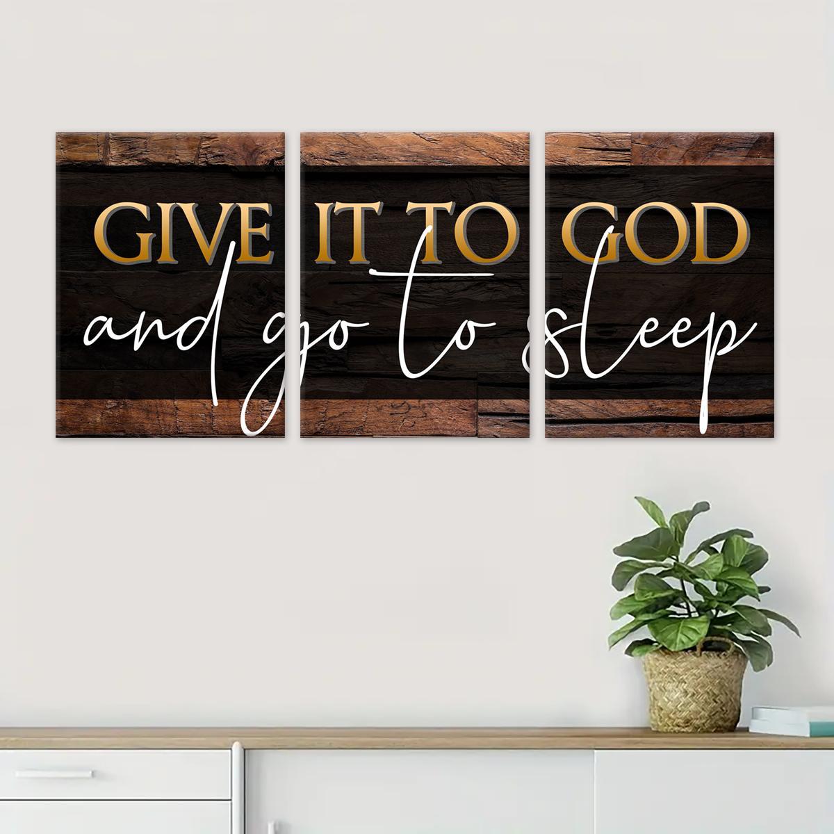 Wooden Framed Canvas Painting, 3 Counts/set Letter Pattern Western Wall Art, Vintage Art Canvas, Modern Home Decor, Vintage Letters Print for Living Room Home Office Hotel