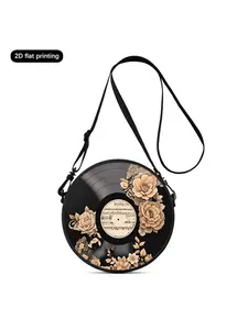 2D Printed Record Pattern Lightweight Crossbody Bag, an ideal gift for female friends and family. It can be worn as a crossbody, single-shoulder, backpack or handbag, perfect for commuting, outdoor activities, travelling, leisure and campus use.