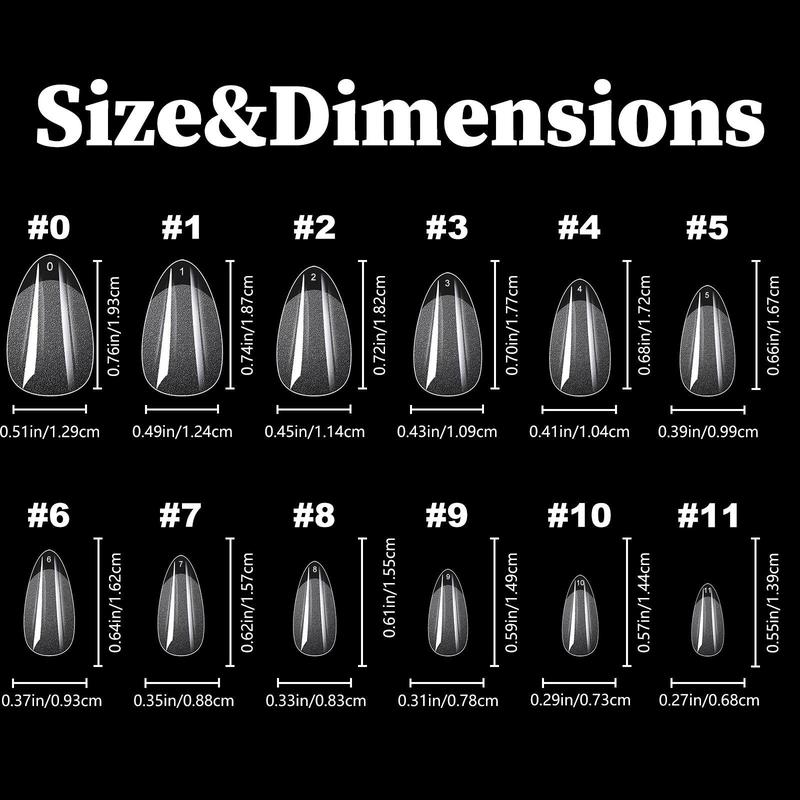 Almond Fake Nail Tips, 600pcs/box Clear False Nail Tips for Christmas Gift, Full Cover Soft Gel Artificial Fingernails for Nails Extension, Acrylic Nail Extensions, Acrylic nails extension Press on Nails for DIY Salon