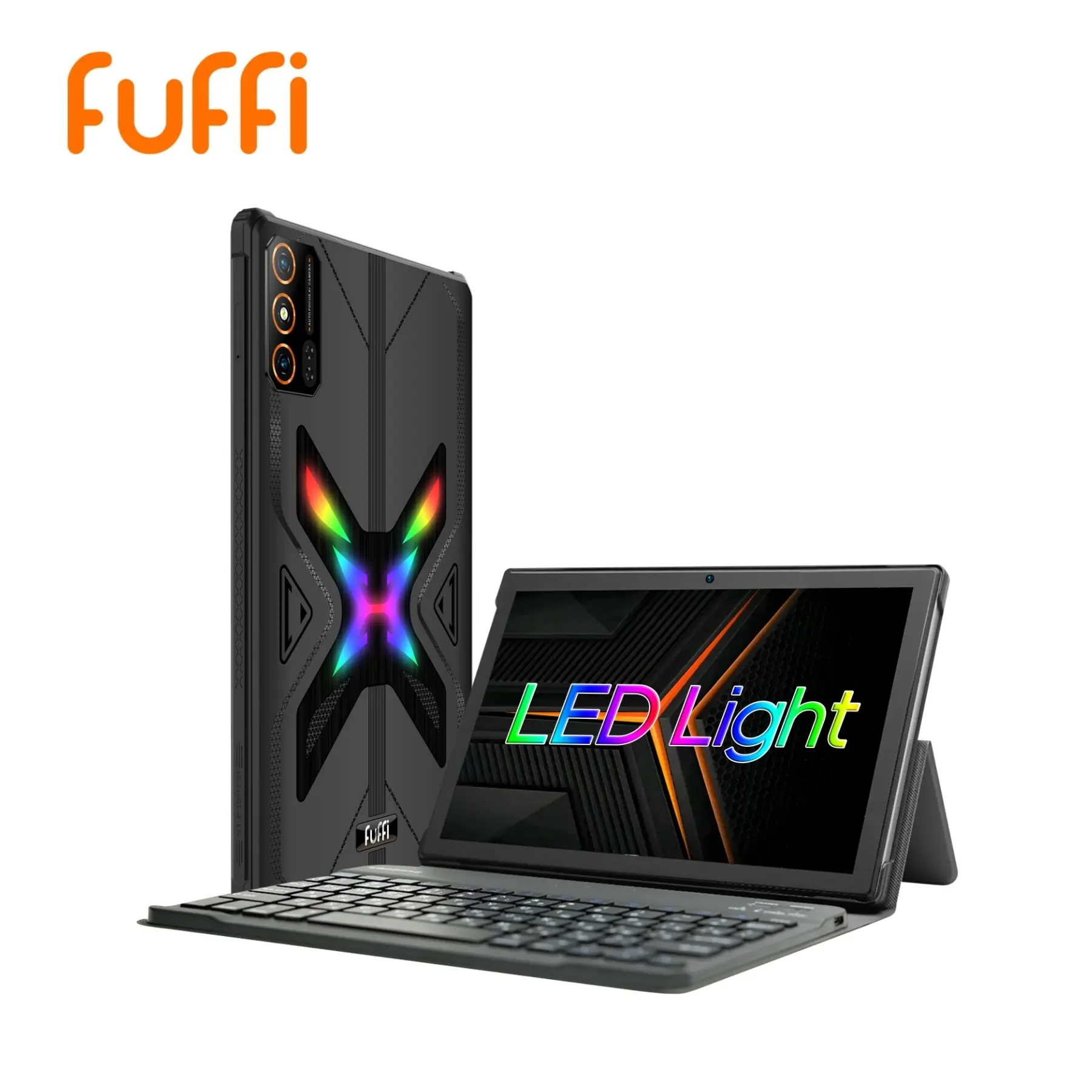 Fuffi Smart Tablet, 10.1-Inch HD Screen, Octa-Core Processor, 4GB RAM, 64GB ROM, 5000mah Battery, Shockproof Case, Keyboard, Mouse, Stylus, Android System
