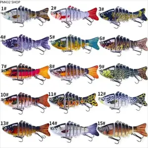 15PCS Multi-Segment Bionic Fishing Lure Set – Lifelike Jointed Swimbaits with Sharp Treble Hooks, Realistic Swimming Action Fishing Gear for Freshwater & Saltwater Fishing
