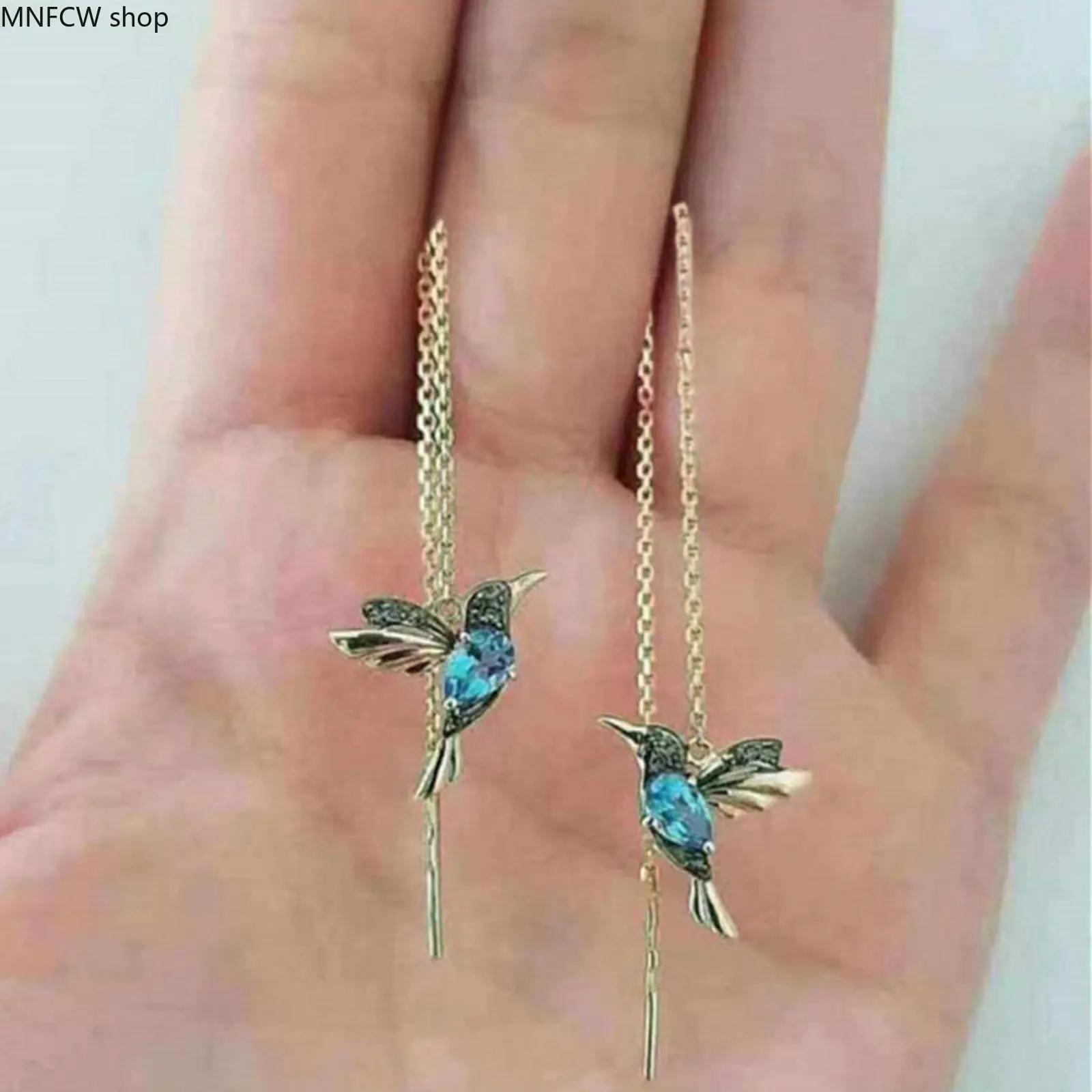 Women's Stud Earrings - Female Adults' Chic Red Synthetic Gemstone Hummingbird Animal-Inspired Daily Wear Jewelry (Sports & Outdoor, Camping & Hiking Hammock Accessory)