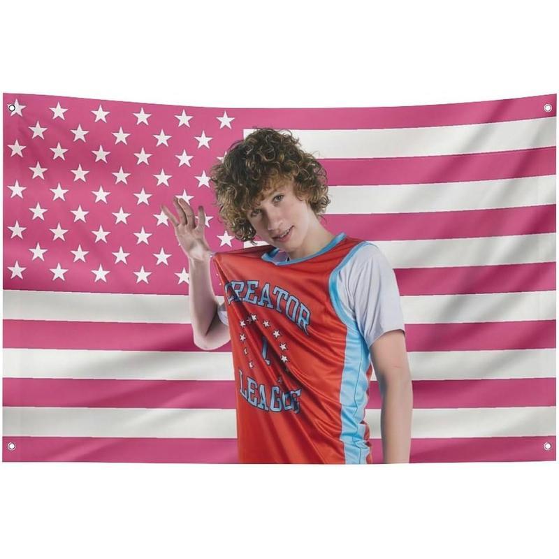 Nelson Star Neumann Fabric Tapestry, Blush Pink Stars & Stripes Themed Wall Decor for College Dorm Rooms, Cameron-Inspired Funny Gift Merch