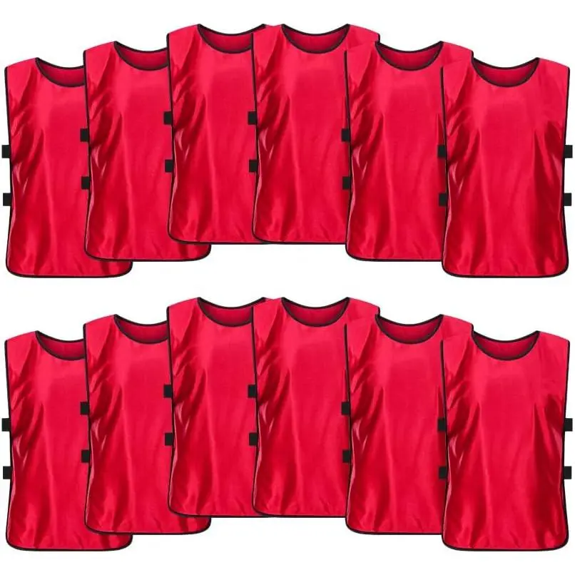 12 Pack Scrimmage  Vest,  Pinnies, Practice Jerseys, Practice Vest for Adult Youth .