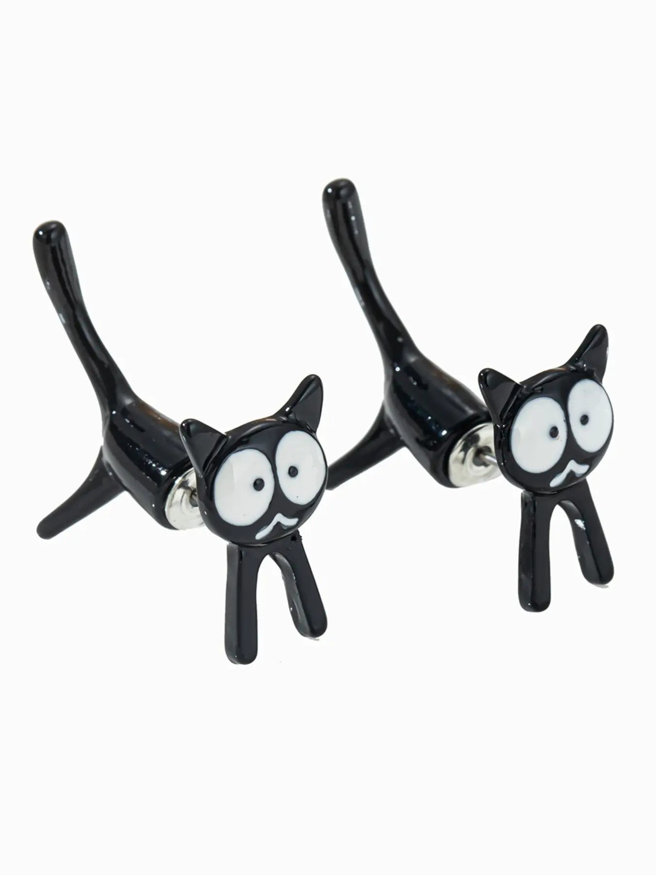 1 Pair 3D Cat Stud Earrings, Cute Cartoon Copper-Base Costume Jewelry, Perfect for Halloween, Christmas, Valentine’s Day, Birthday Gifts
