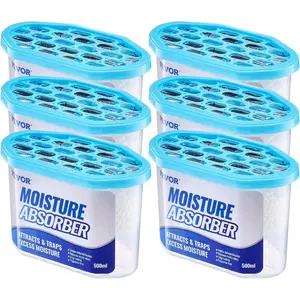 VEVOR Moisture Absorber Boxes, 10.8 oz Humidity Absorber Boxes(6 Packs), Fragrance Free Dehumidifier Attracts Extra Moisture from Your Bathroom, Closet, and Kitchen