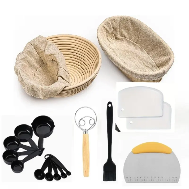 Rorecay 18-Piece Sourdough Fermentation Basket Set, Includes Round and Oval Baskets, Bread Making Tools, Perfect Gift for Bakers, Sourdough Proofing Basket