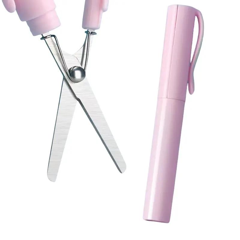 Mini Portable Folding Scissors Set, 2 Pieces Art Craft Shears for School Office Home Use, Compact Travel Friendly Design Paper Cutters, Multifunctional Stationery