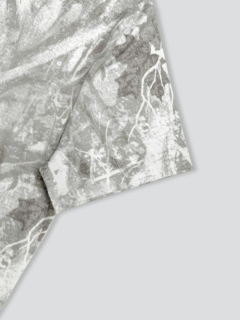 Unisex Camouflage Print T-Shirt, Short Sleeve Casual Top, Full Body Pattern Design, Simple Minimalist Style for Daily Wear