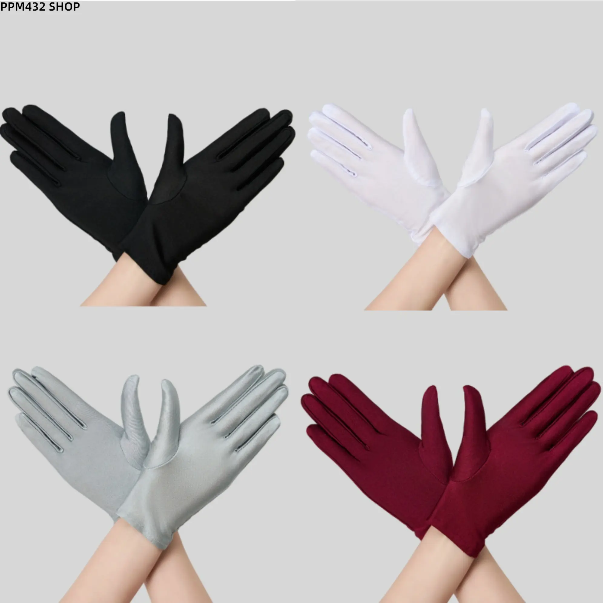 4 Pairs Women's UV Protection Driving Gloves, Lightweight Spandex Sunblock Gloves, Stretchy Breathable Full Finger Gloves for Driving, Work, Outdoor Activities and Daily Wear