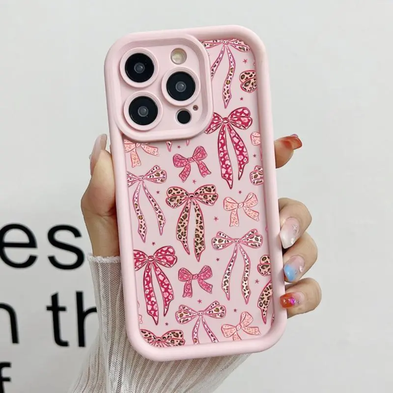 Soft Silicone Leopard Bow | Fully Protected for iPhone 13-16 Pro #GirlyTech