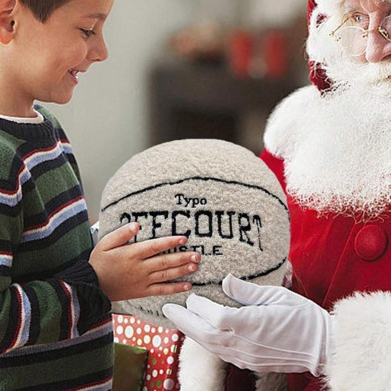 OFFCOURT Basketball Plush Pillow, 3 Colors Soft Fluffy Stuffed Ball Toy, Cute Room Decor Gift for Sports Lovers & Kids