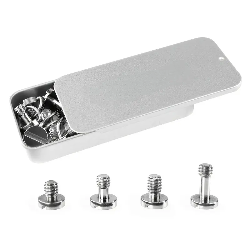 1/4"-20 Camera Screw Set, 16Pack Stainless Steel Tripod Mount Screw with D-Ring, for Camera Cage, Tripod, Monopod, Quick Release Plate, Photography Mounting Replacement, Set name, 16-Piece Set