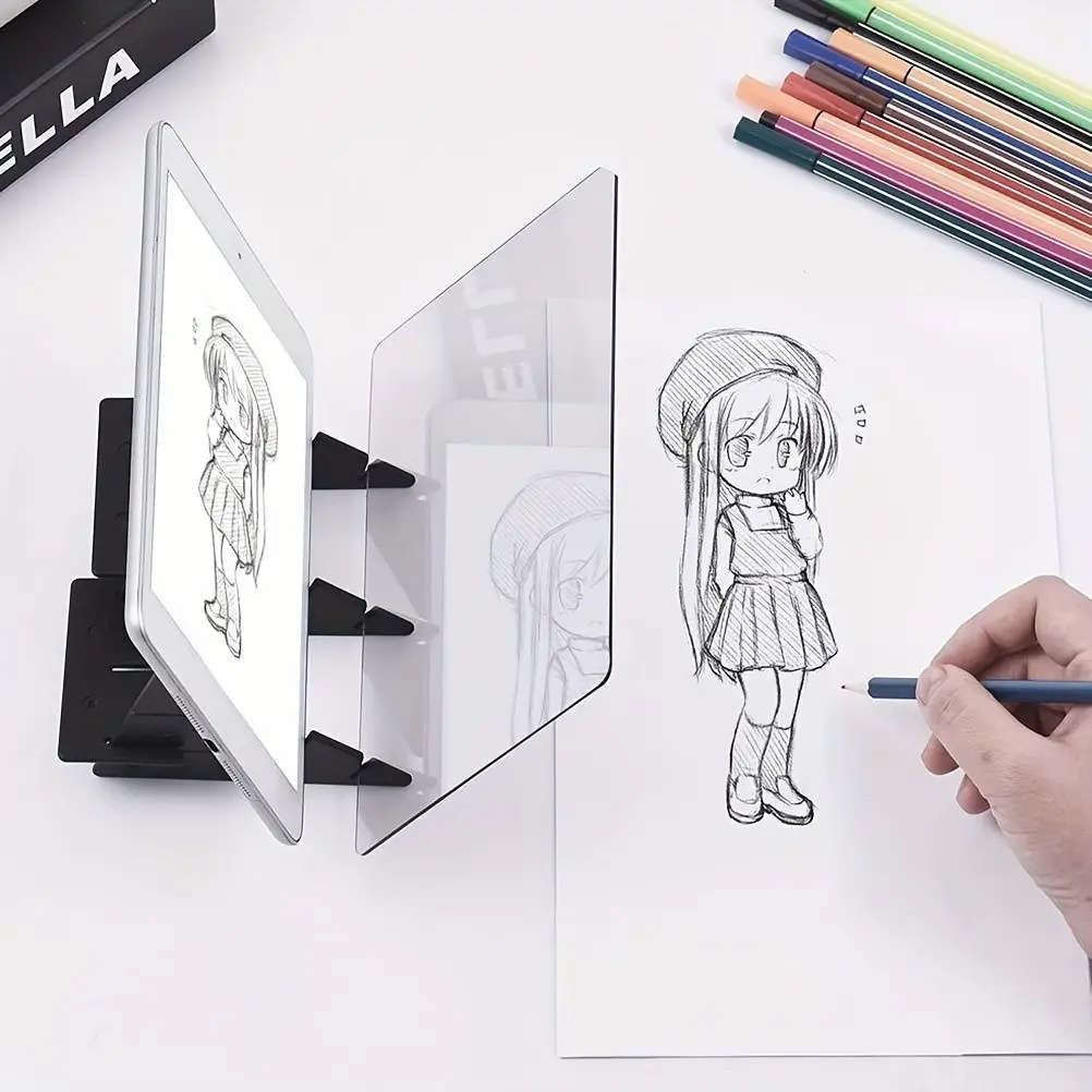 Optical Imaging Drawing Board, Wireless Reflection Copying Board with Stand, Phone Image Projector, Art Sketching Tool, Painting Essential, Drawing Light Board