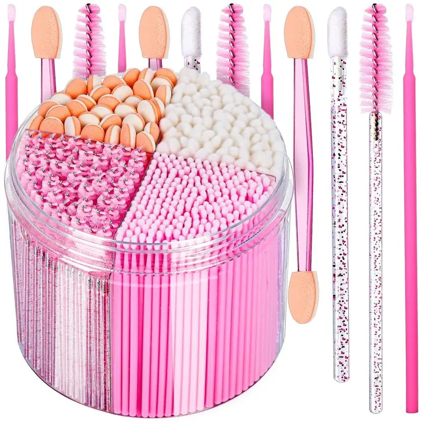 Four-In-One Disposable Makeup Tool Set, Eyelash Spiral Brush, Cotton Swab, Sponge Shadow Stick, Micro Detail Brush, Complete Beauty Kit