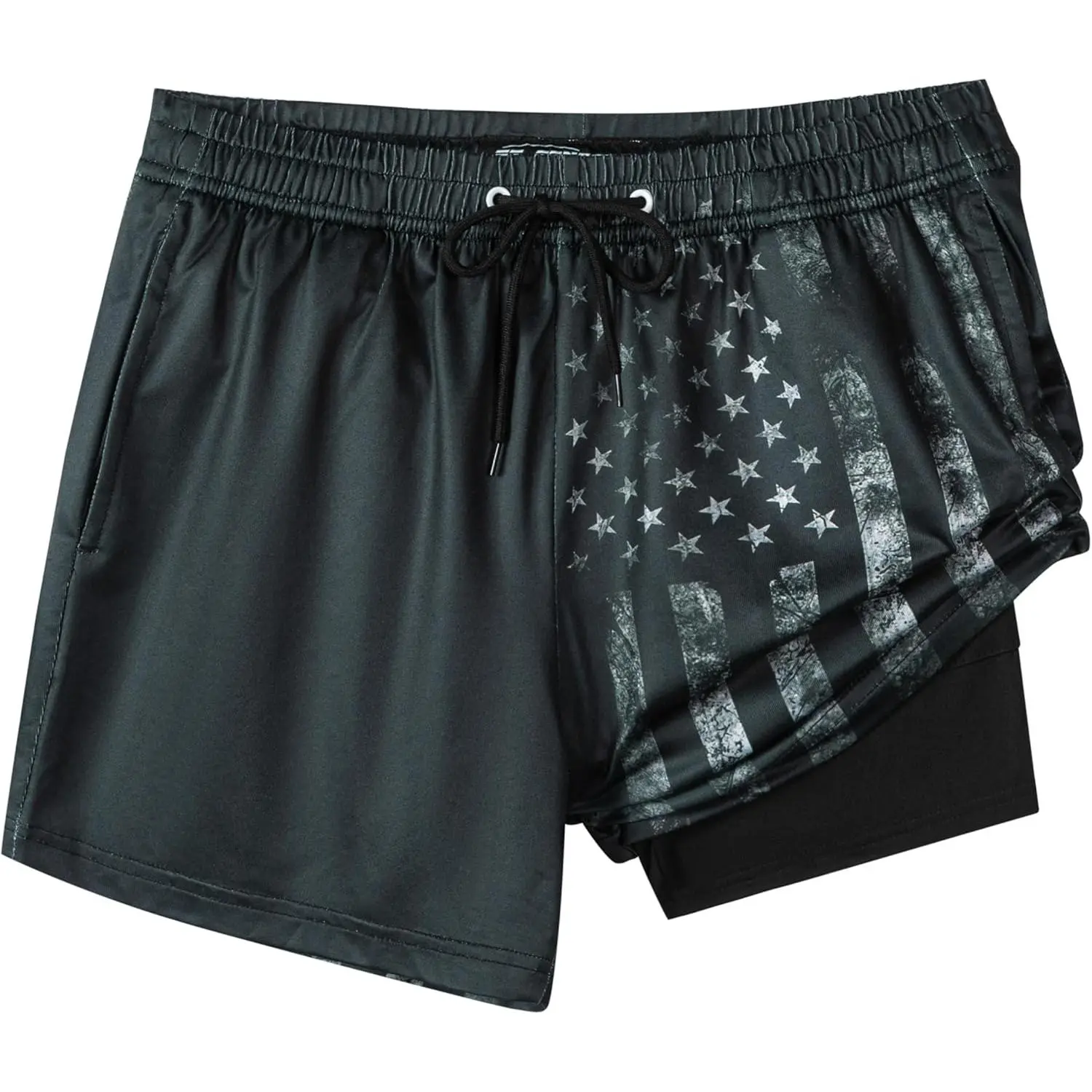 Boys Swim Trunks with Comression Liner Boys Stretch Swim Shorts Quick Dry 2 in 1 Beach Shorts 4-17 Y