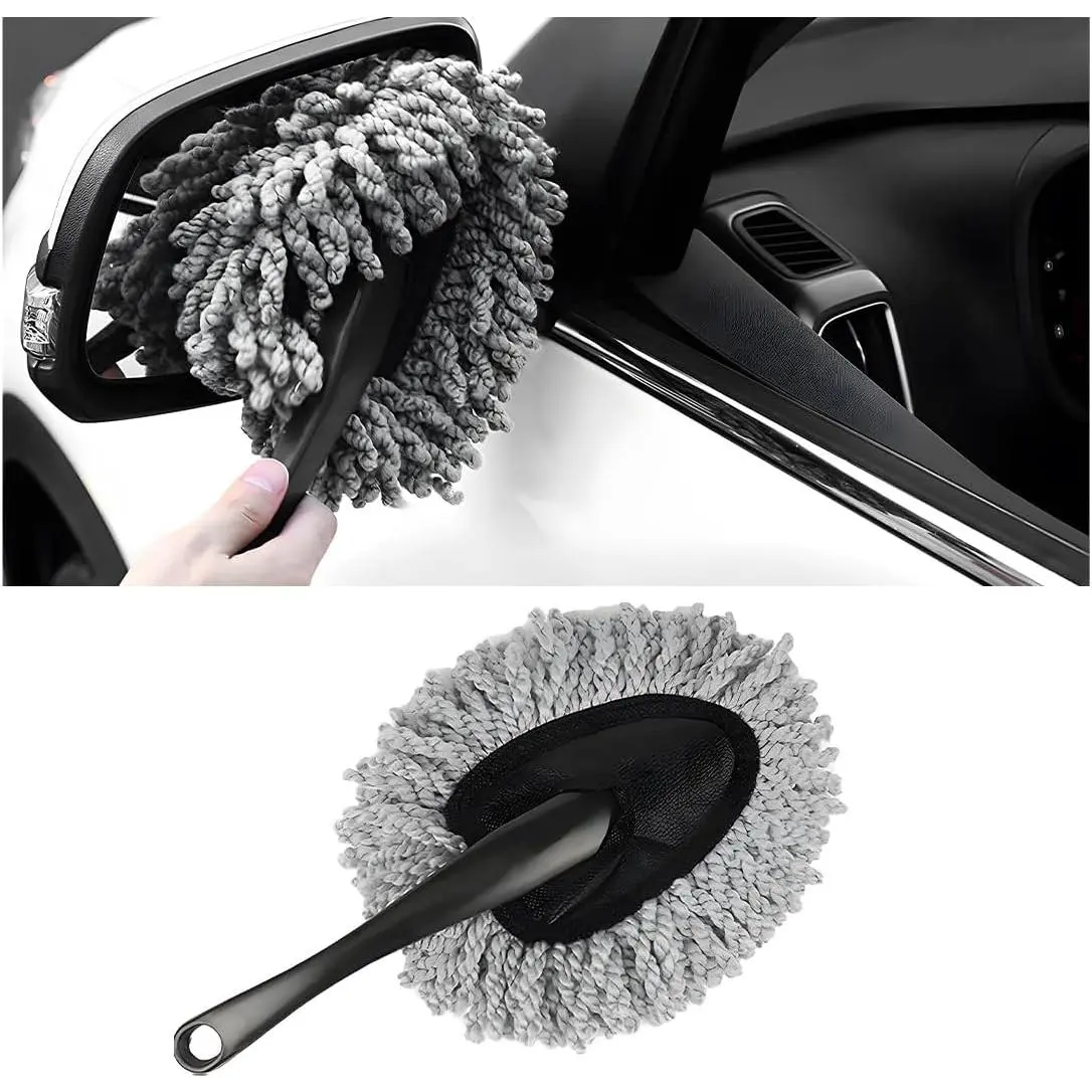 Duster Brush, Super Soft Microfiber Multi-Functional  Cleaning Brush, Scratch Free  Dusting Tool with a Anti-Skid Handle for   Kitchen Cleaning (Gray)
