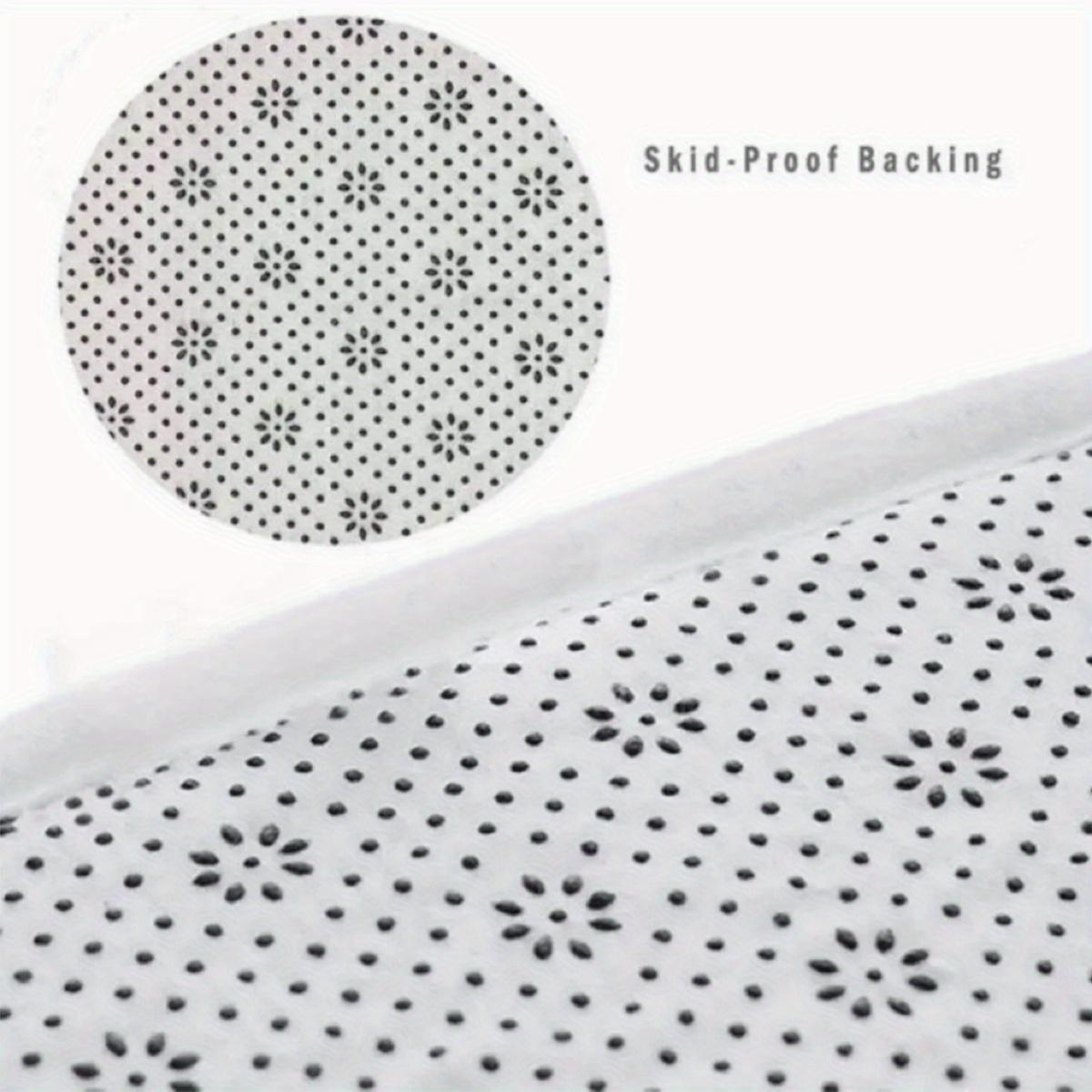 Bathroom Rug Set, Flannel Absorbent Non-Slip Bath Mats, Retro Geometric Grid Design, Washable Floor Mats for Tub, Shower, Toilet, U-Shaped Contour Mat & Lid Cover for Bathroom Decor