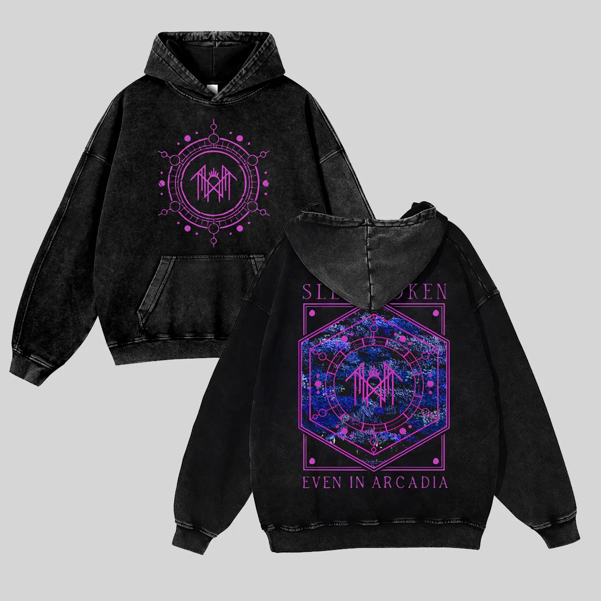 Unisex Hexagonal Nebula Magic Star Ring of Sleep Token Graphic Washed hoodie Personalized Pattern Y2k Clothing Round Neck Washed hoodie,Women's Clothing 100% Cotton, Menswear, Top, Vintage Style,Summer Casual Oversized