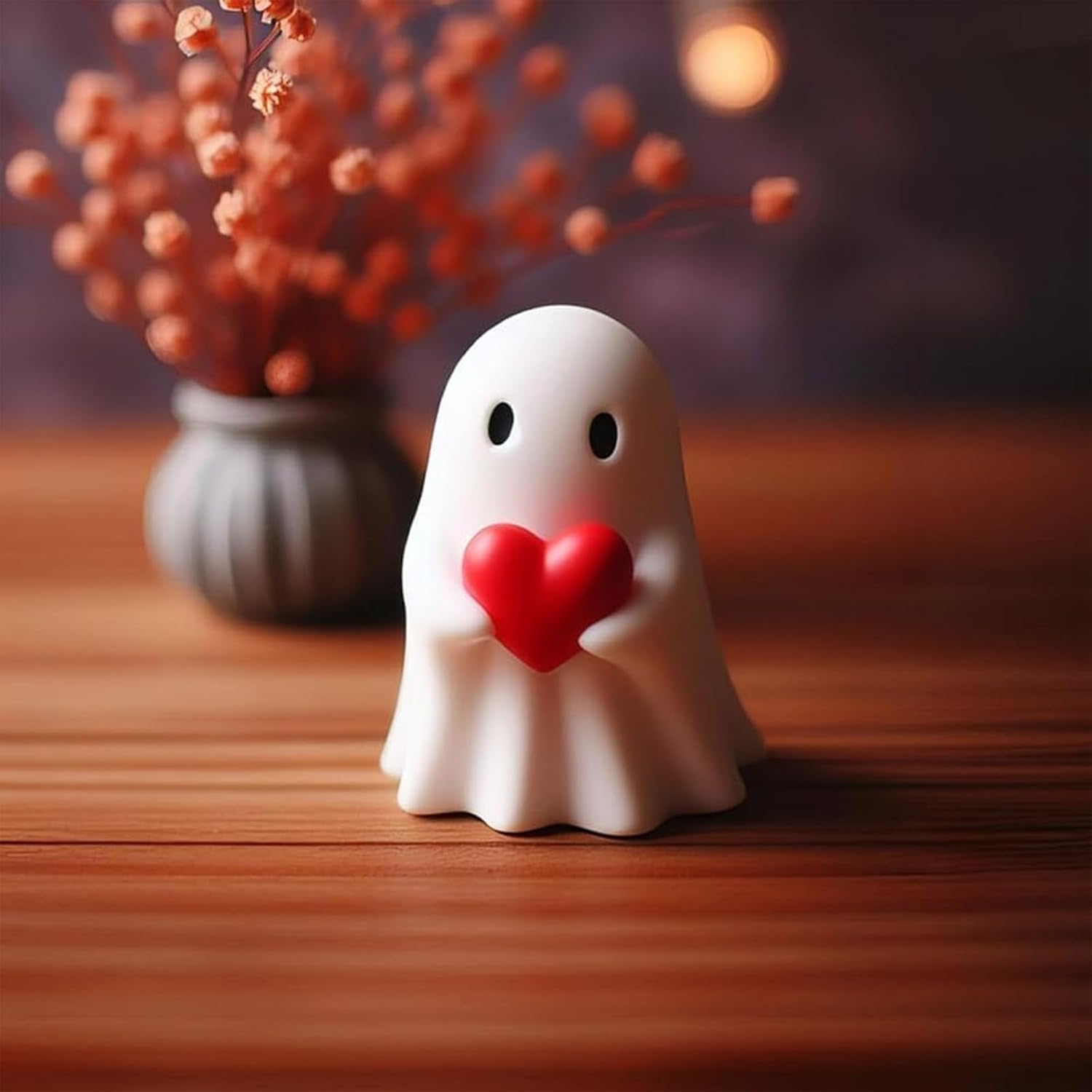 Ghost Design Ornament, Cute Ghost Decoration, Spooky Resin Sculpture, Halloween Decoration for Indoor and Porch Decor, Decorative Figurines