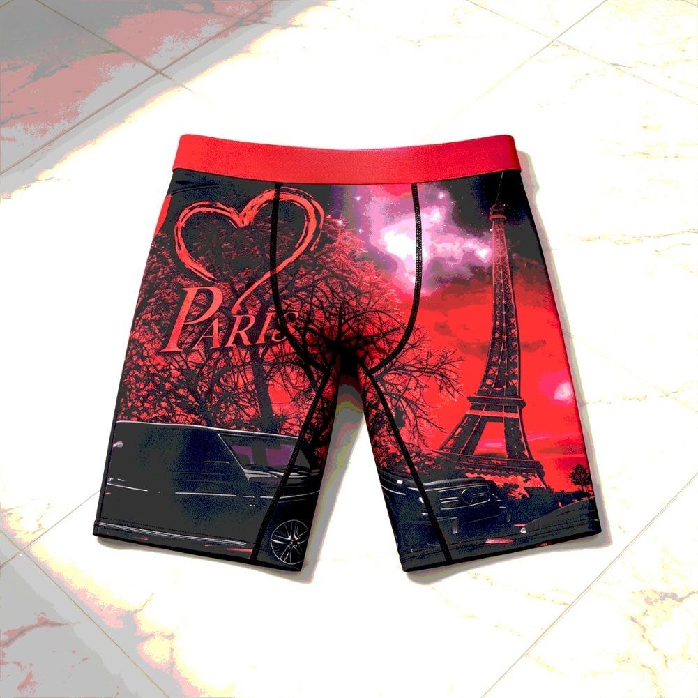 Mens Streetwear Boxer Briefs Ice Silk Compression Underwear Quick Dry Breathable Seamless Athletic Performance Fit