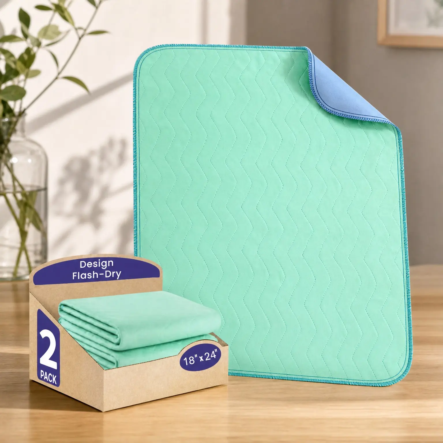 Washable Underpads - Super Absorbent Reusable Bedwetting Incontinence Pads for Kids, Adults, Elderly & Pets - Waterproof Protective Pad for Bed, Couch, Sofa & Floor (500 Washes)(Gift)