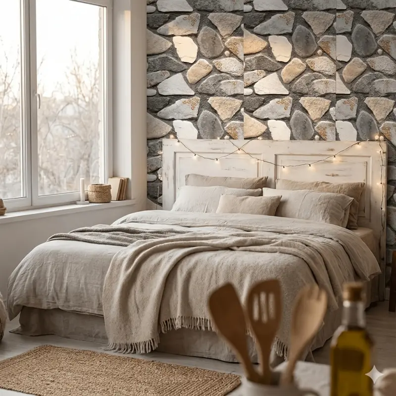 10/30 pieces 11.81 x 11.81 Inches thin PVC 3D stone pattern self adhesive wall panels faux stone tile quick wall covering decoration