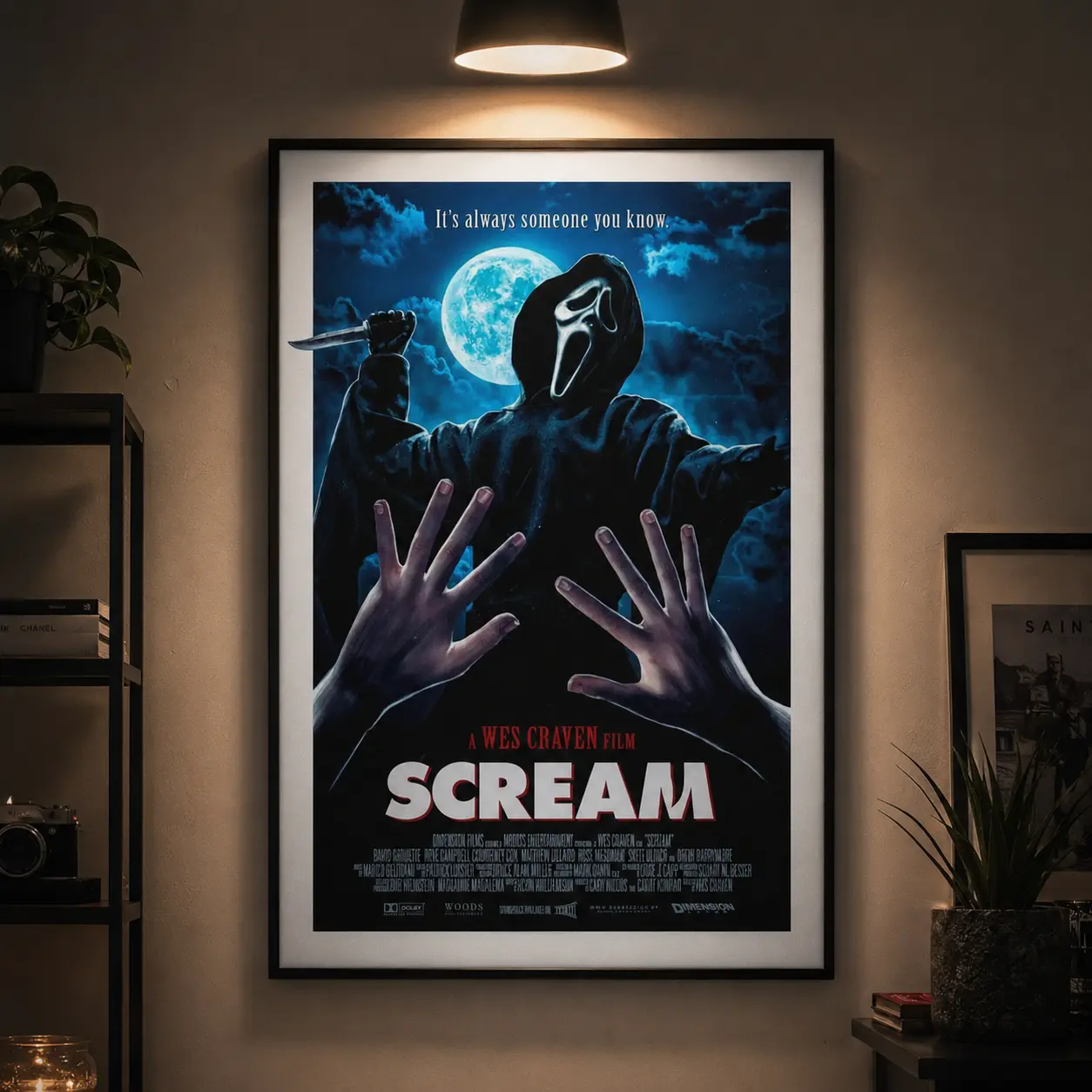 Scream Horror Movie Canvas Art Poster, Modern Wall Picture Print, Aesthetic Design for Bedroom Kitchen Decor, Dark Film Inspired Wall Art, Home Decoration Canvas Print, Gift for Horror Fans