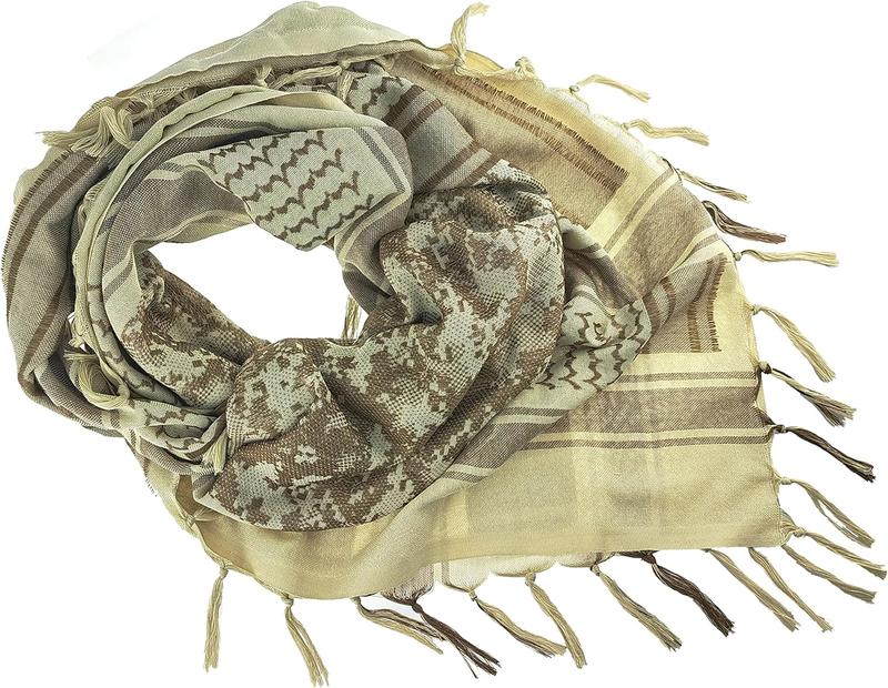 Luxns Military Shemagh Tactical Desert Scarf / 100% Cotton Keffiyeh Scarf Wrap for Men And Women