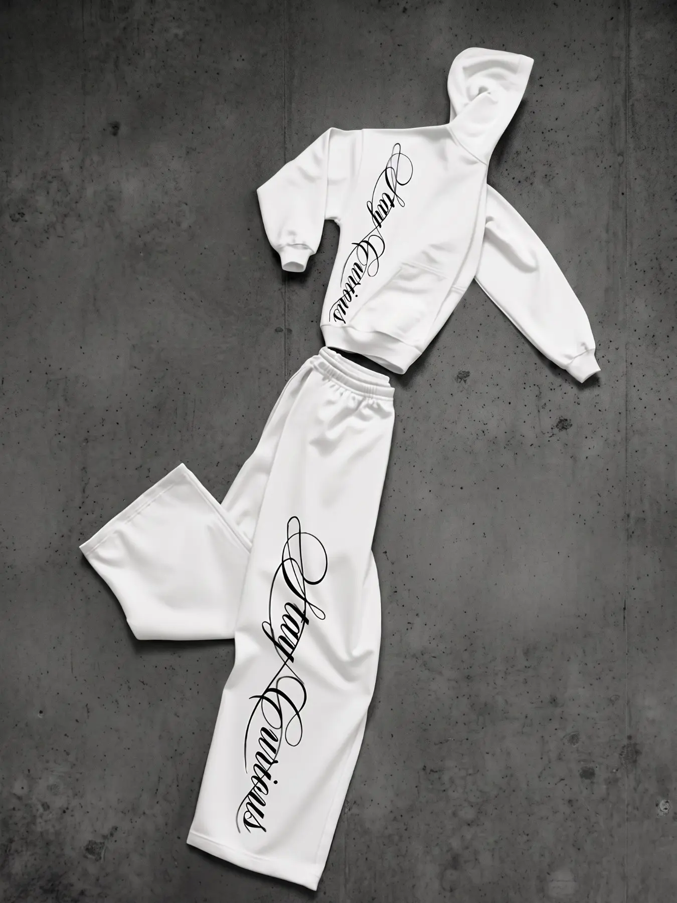 Men Cropped Hoodie Flare Pants 2PCS Tracksuit, Stay Curious Cursive Letter Graphic Print Outfit Set, Y2K Streetwear, menswear clothing, ropa caballero hombre, unisex fashion outfits, Casual Two Piece Sweat Suit