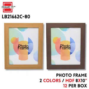 MDF Wood Photo Frames - FRAME IT! 12-Pack Bulk 8x10 Size, 2 Mixed Colors, Wall & Tabletop Display Home Decor Supplies