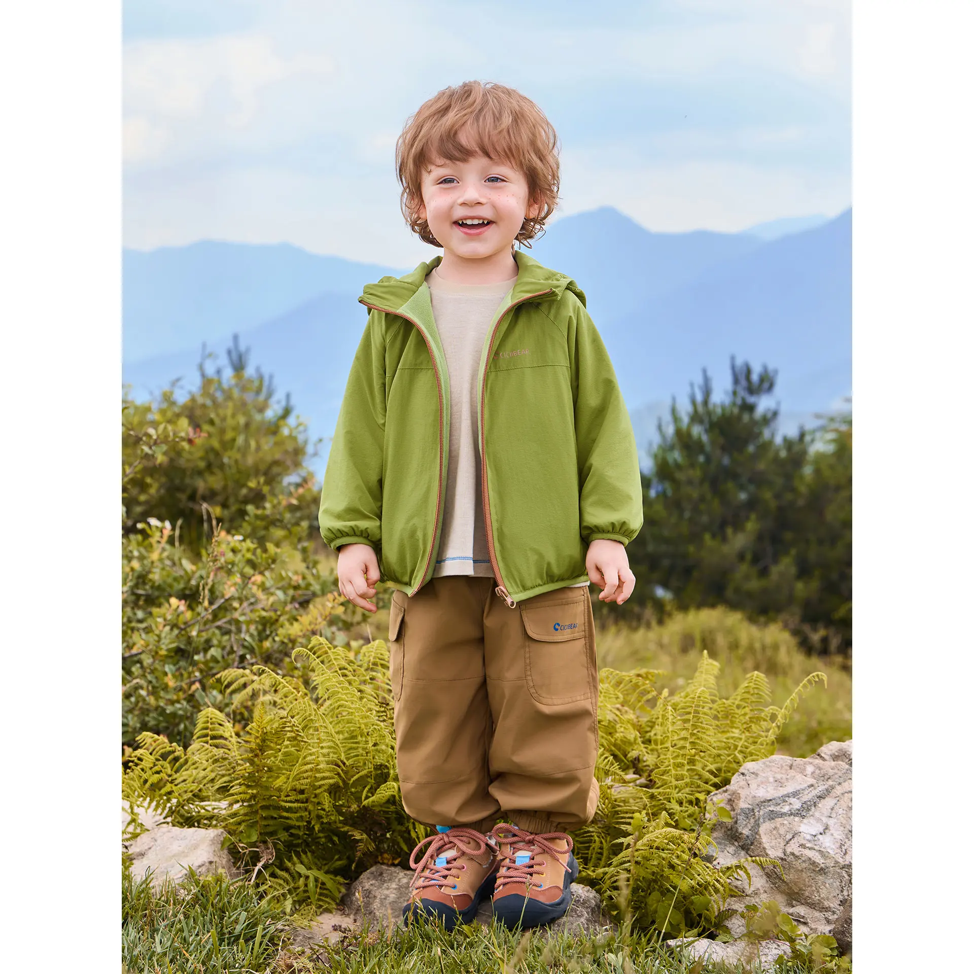 【CICIIBEAR】Kids' Lightweight Soft Shell Fleece-Padded Coat, Plain Look Outdoor Wear, 2026 New Boys & Girls' Spring-Autumn Warm Outfit