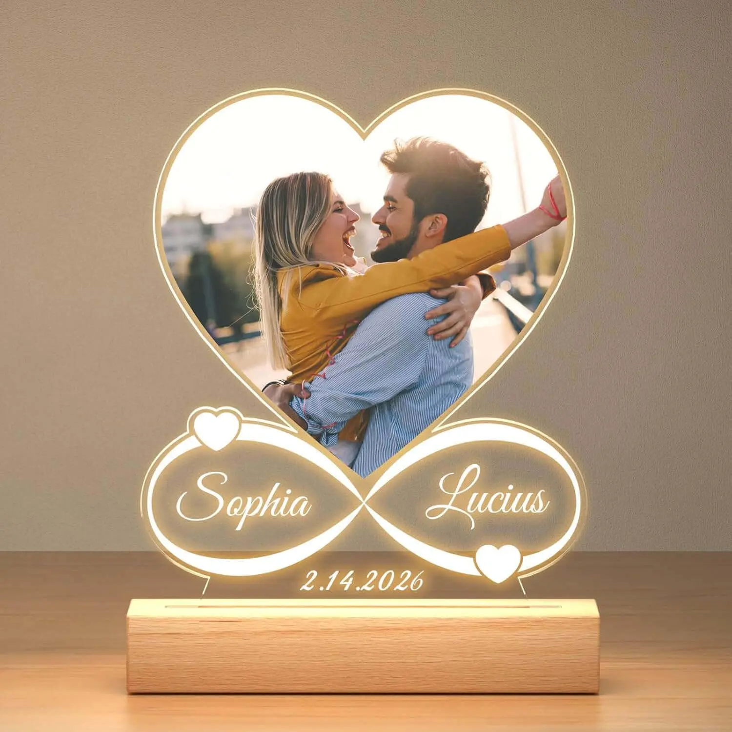 Personalized Custom Picture Frame, Custom Photo Keepsake, Romantic Anniversary Gift for Couples, Girlfriend Boyfriend Wife Husband