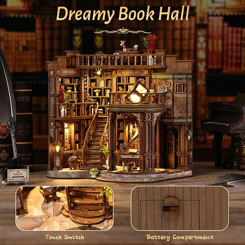 DIY Book Nook Kit, Miniature House Model Set, 3D Wooden Puzzle, Creative Building Blocks, Desk Decoration, Birthday Gift, Christmas Present, Home Decor, Building Block Sets