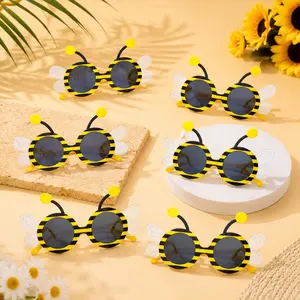 6 Pcs Creative Bee Shape Glasses, Funny Party Decorative Glasses, Anime Style Honeybee Glasses, Perfect for Various Party Activities