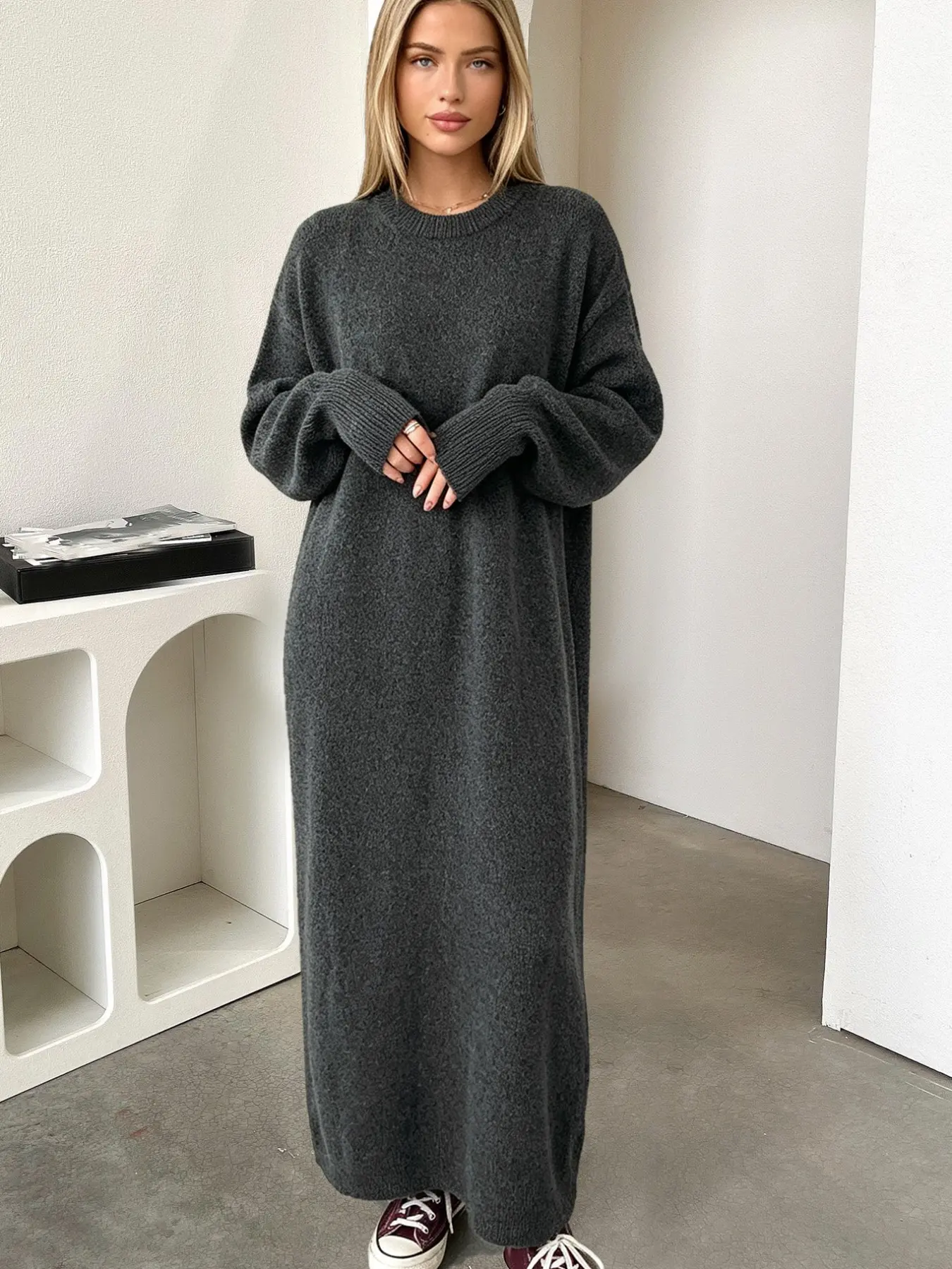 Women's Pullover Sweater Dress, Elegant Fashion Style, Suitable for Daily Wear and Parties, Spring & Fall 2026 Clothing