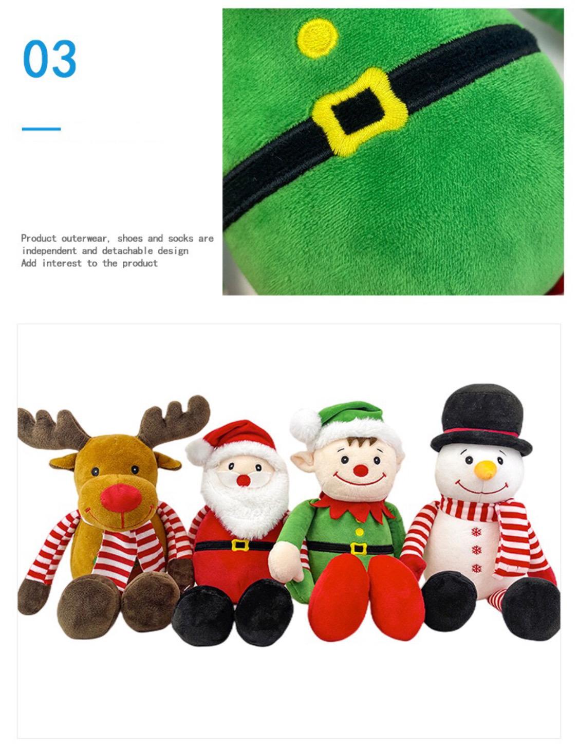 35cm Christmas Stuffed Doll Santa Elk Claus Elf Snowman Plush Toys For Carnival Festival Present Gifts For Children Festive Deco